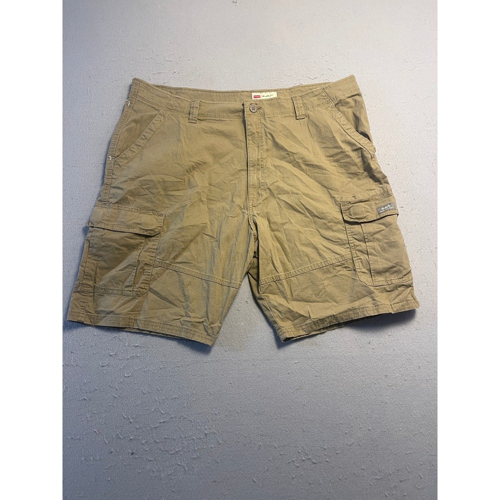 Wrangler Cargo Shorts Cotton Spandex Tan Khaki W42 Mens